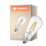 Ledvance Classic LED Edison E27 Pera Filamento Chiara 3.8W 806lm - 827 Bianco Molto Caldo | Sostitutiva 60W