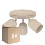 Confezione Multipack 6x Eglo Soffitto Faretti Tilston Acciaio Sabbioso | Adatto per 3x E14