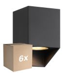 Confezione Multipack 6x Nordlux Nico Luce Da Parete Piazza Aluminium Nero | Adatto per 1x GU10