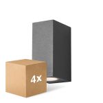 Confezione Multipack 4x D'Lite Luce Da Parete Vrebos Nero Up & Down | IP54 - Adatto Per 2x GU10