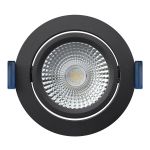 EcoDim Incasso Faretti Nero 6W 450lm 60D 827- 860 Regolabile Bianca | RGB - 85mm - Ritaglio 75mm - IP54 - Zigbee Dimmerabile