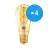 Confezione Multipack 4x Ledvance Vintage 1906 LED E27 Pera Oro 4W 300lm - 820 Bianco Molto Caldo | Dimmerabile - Sostitua 25W