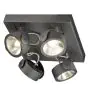 SLV Kalu Quadruple Parete e Luce da soffitto Aluminium Nero Piazza 60W 4000lm - 830 Luce Calda -  | Dimmerabile 