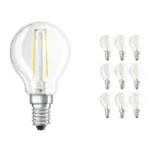 Confezione Multipack 10x Ledvance Classic LED E14 Pera Filamento Chiara 2.5W 250lm - 827 Bianco Molto Caldo | Sostitua 25W