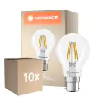 Confezione Multipack 10x Ledvance Classic LED B22 Pera Filamento Chiara 3.4W 470lm - 827 Bianco Molto Caldo | Sostitutiva 40W
